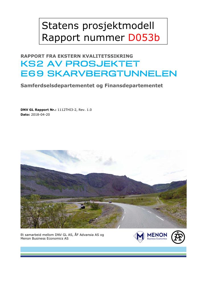 Forsiden av dokumentet E69 Skarvbergtunnelen