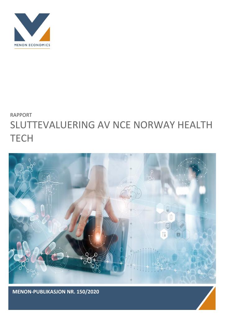 Forsiden av dokumentet Sluttevaluering av nce Norway health tech