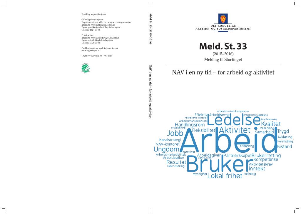 Forsiden av dokumentet Meld. St. 33 (2015–2016)