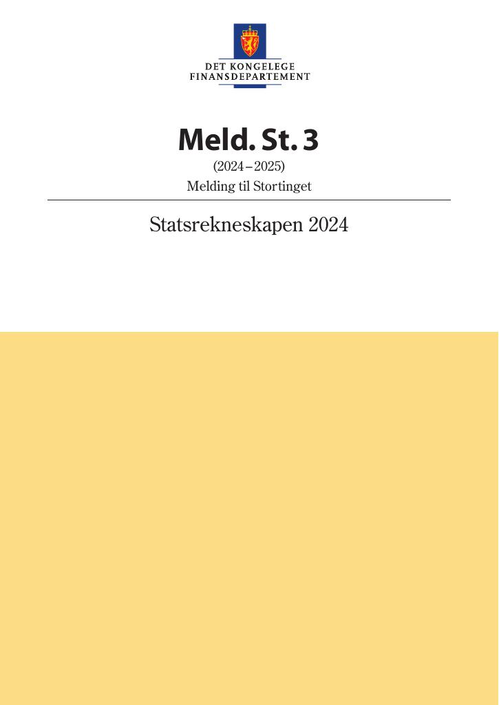 Forsiden av dokumentet Meld. St. 3 (2024–2025)