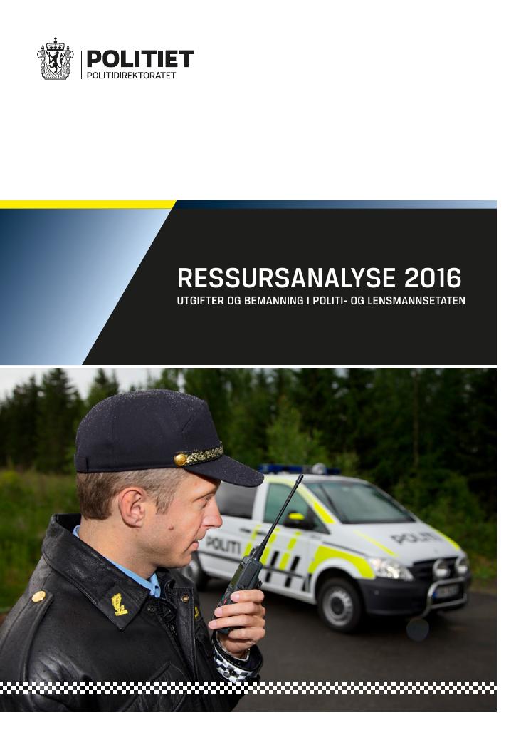 Forsiden av dokumentet Ressursanalysen 2016