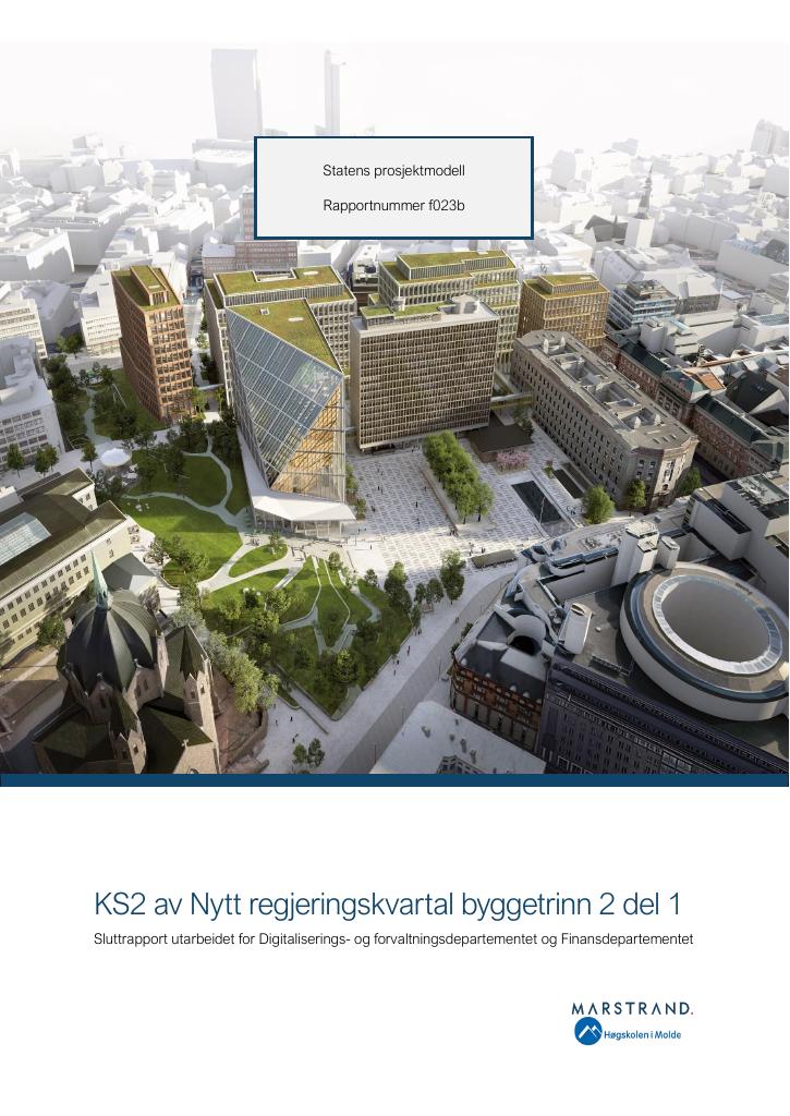 Forsiden av dokumentet KS2 Nytt regjeringskvartal byggetrinn 2 del 1
