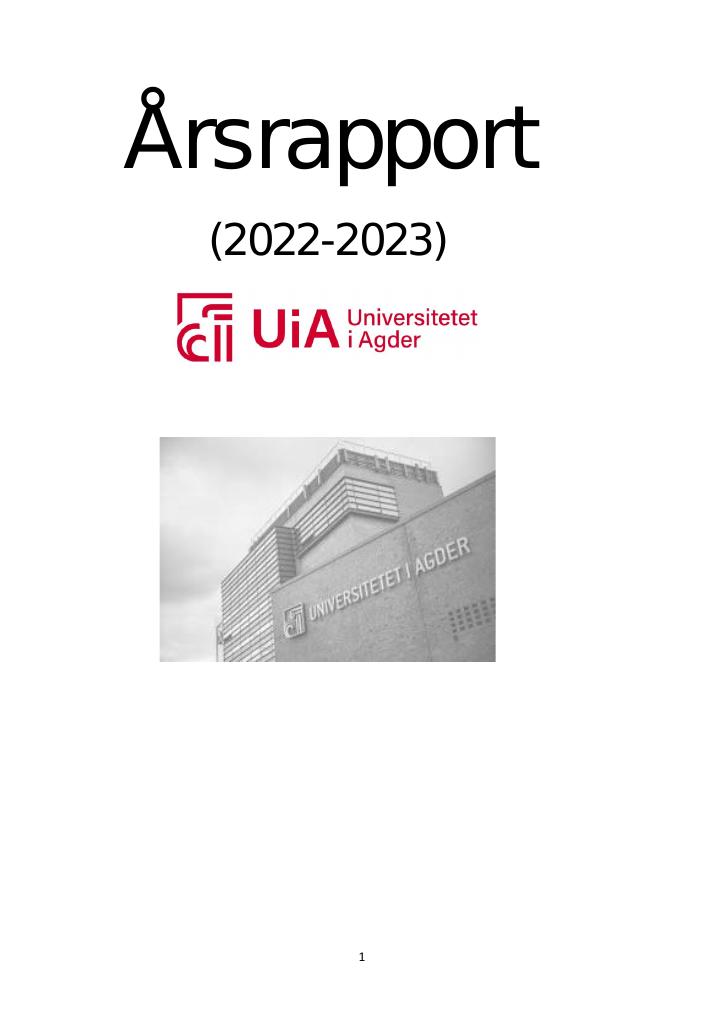 Forsiden av dokumentet Årsrapport Universitetet i Agder 2022