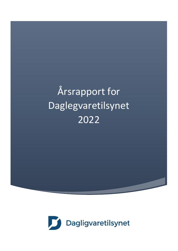 Forsiden av dokumentet Årsrapport Dagligvaretilsynet 2022