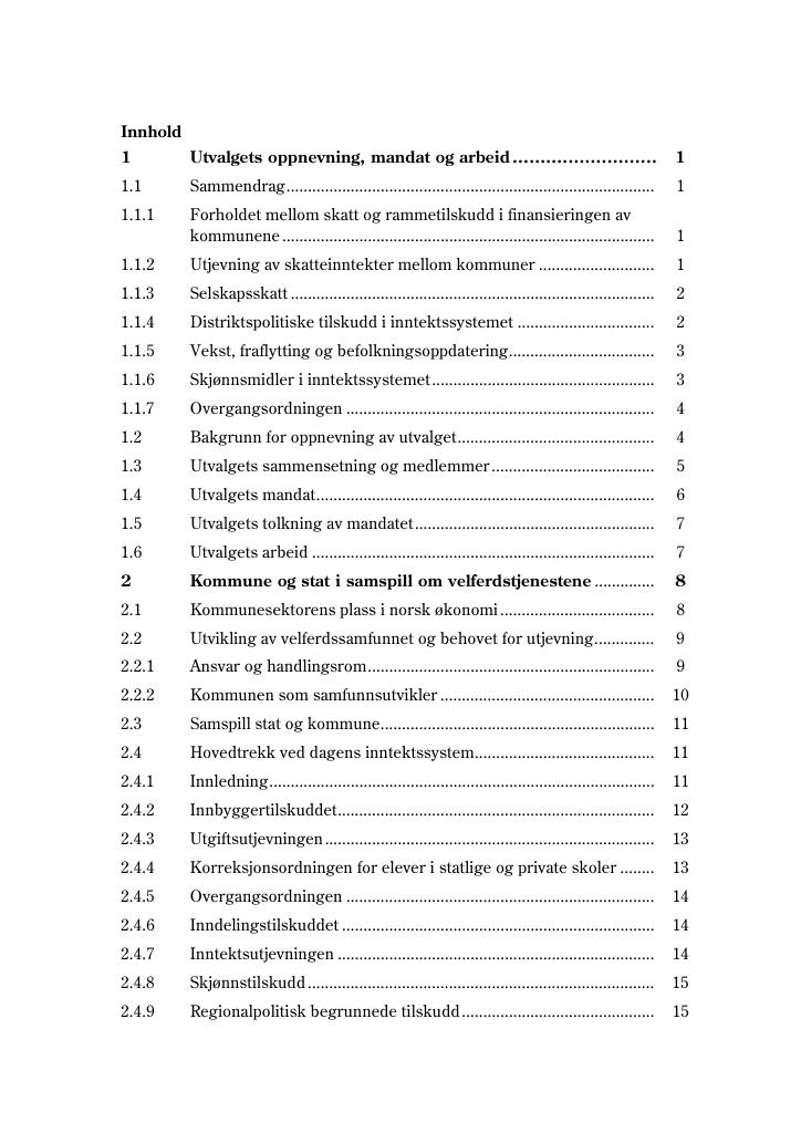 Forsiden av dokumentet Forslag til forbedring av overføringssystemet for kommunene