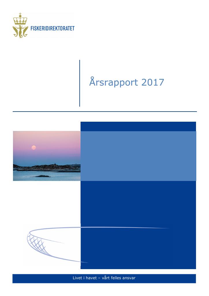 Forsiden av dokumentet Årsrapport Fiskeridirektoratet 2017