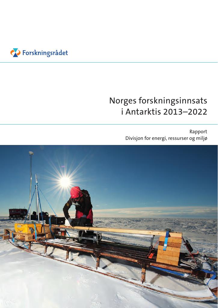 Forsiden av dokumentet Norges forskningsinnsats i Antarktis 2013-2022