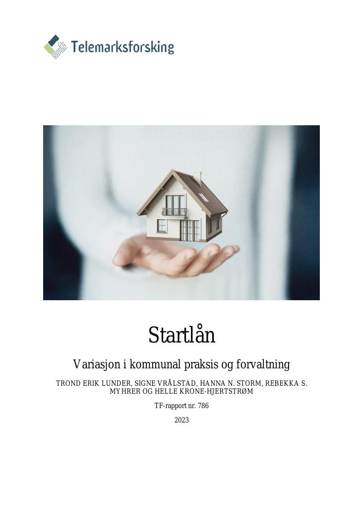 Forsiden av dokumentet Startlån