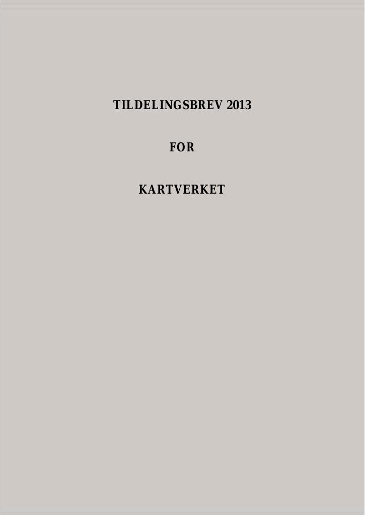 Forsiden av dokumentet Tildelingsbrev (pdf)