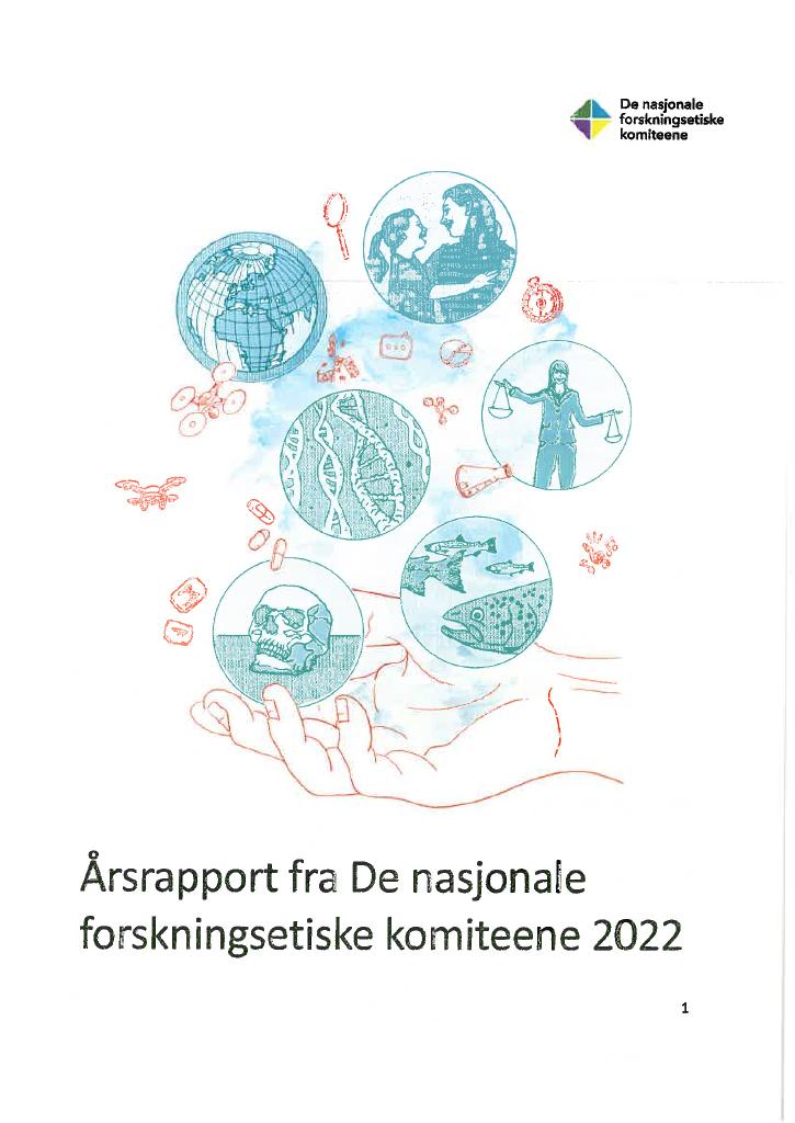 Forsiden av dokumentet Årsrapport De nasjonale forskningsetiske komiteene 2022