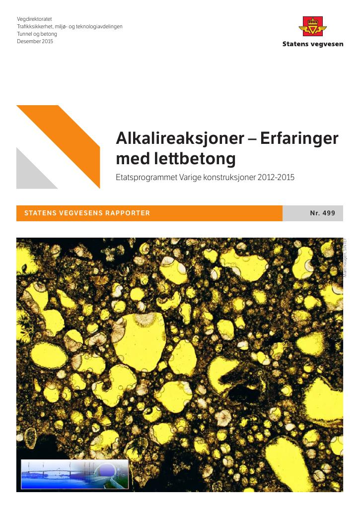 Forsiden av dokumentet Alkalireaksjoner – Erfaringer med lettbetong