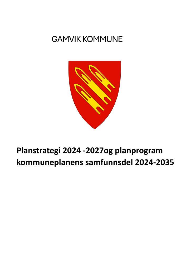 Forsiden av dokumentet Planstrategi 2024-2027 og planprogram kommuneplanens samfunnsdel 2024-2035