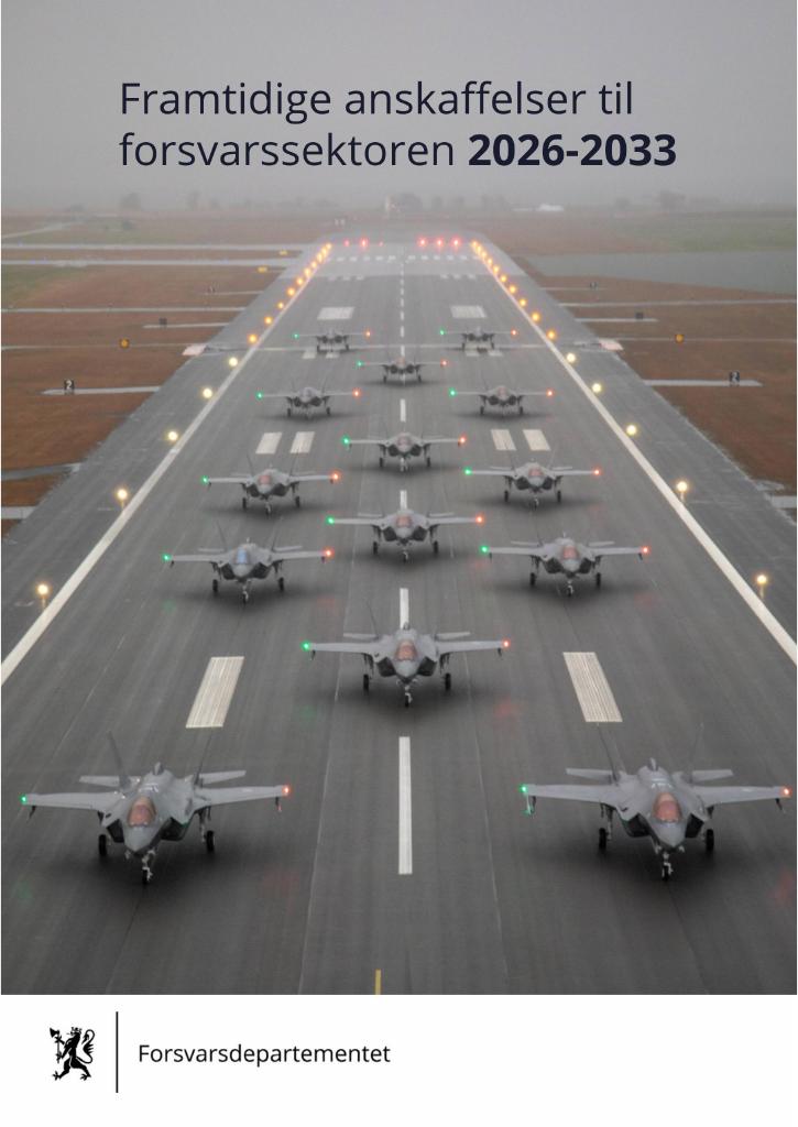 Forsiden av dokumentet Framtidige anskaffelser til forsvarssektoren (FAF) 2026–2033