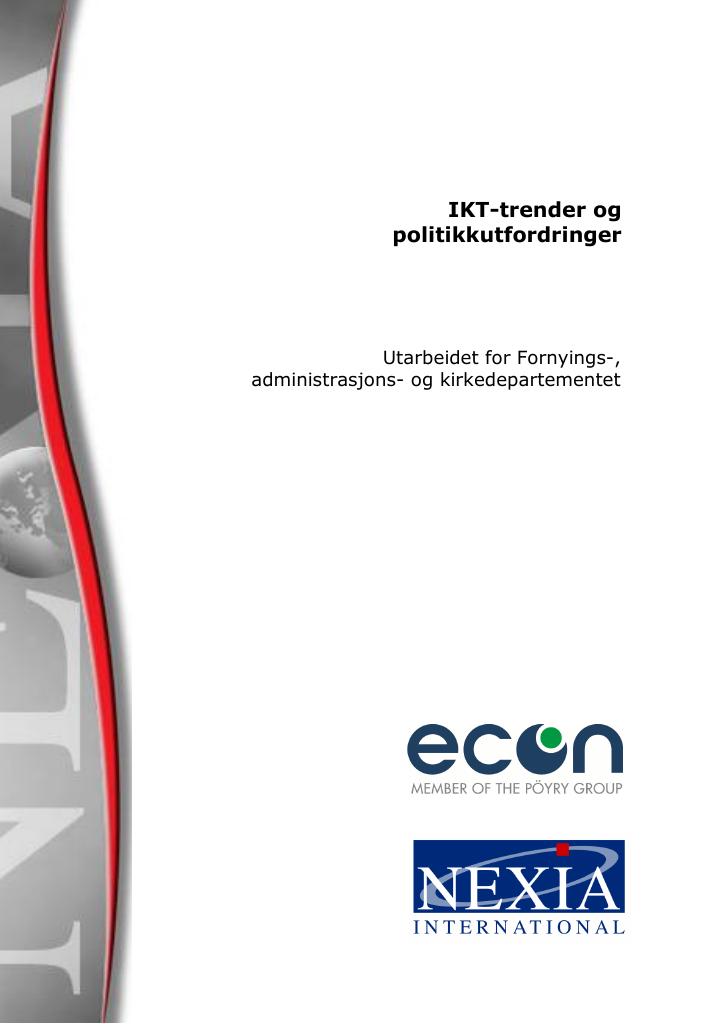 Forsiden av dokumentet IKT-trender og politikkutfordringer