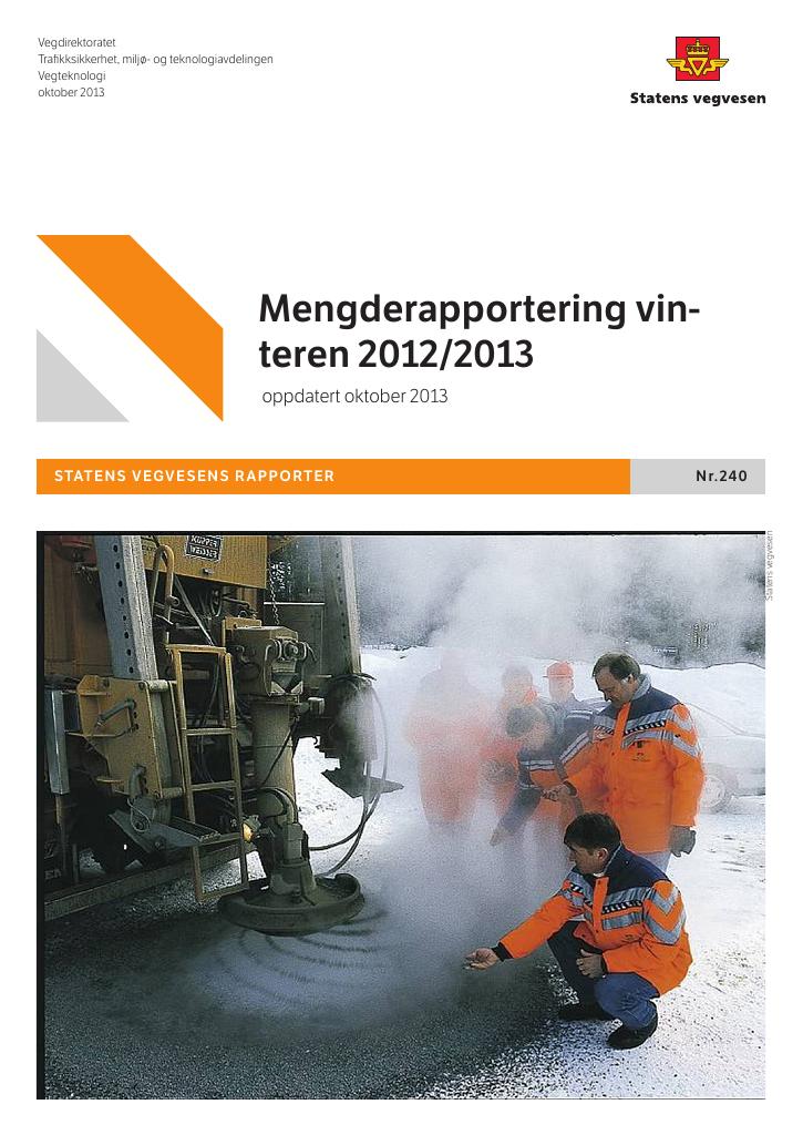 Forsiden av dokumentet Mengderapportering vinteren 2012/2013