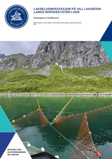 Forsiden av dokumentet Lakselusinfestasjon på vill laksefisk langs Norskekysten i 2025