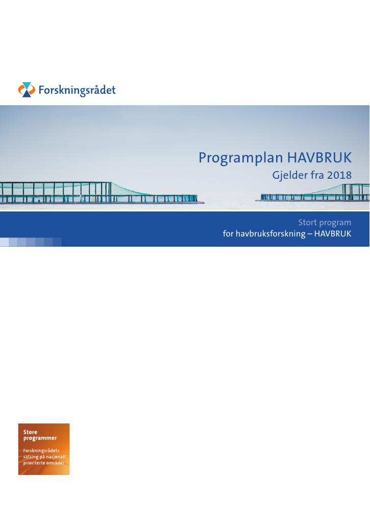 Forsiden av dokumentet Programplan - HAVBRUK 2018-