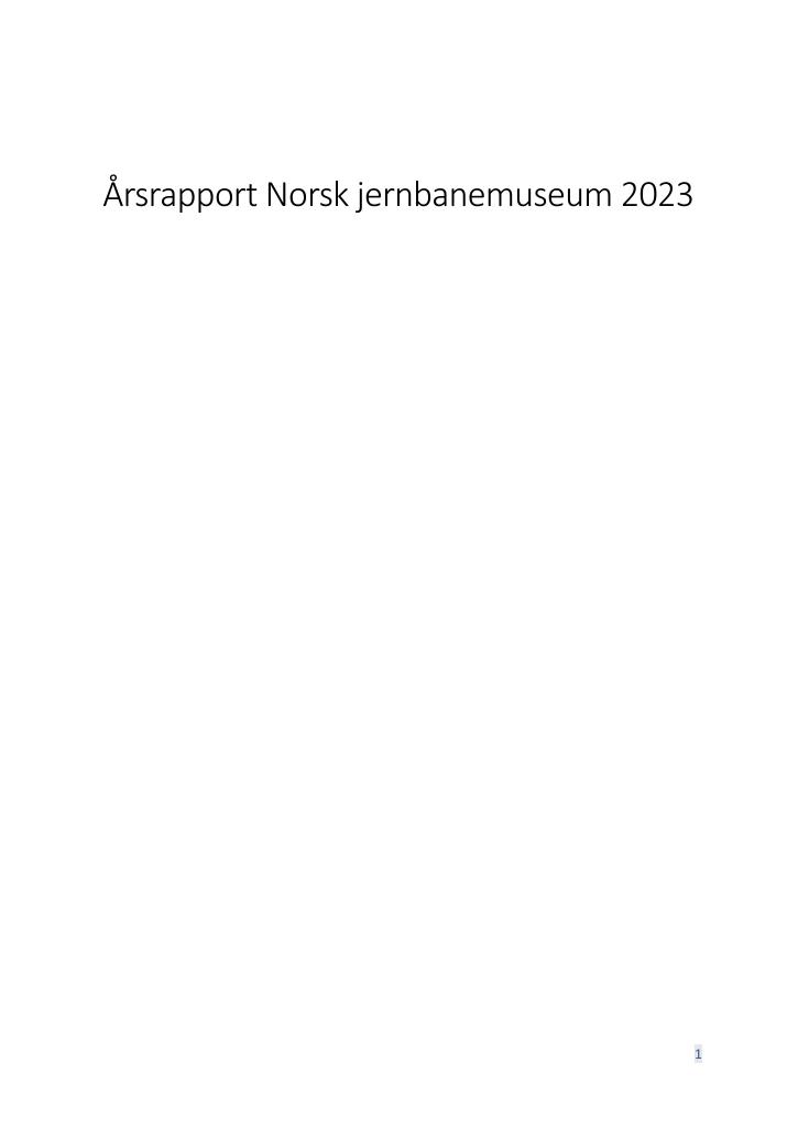 Forsiden av dokumentet Årsrapport Norsk jernbanemuseum 2023
