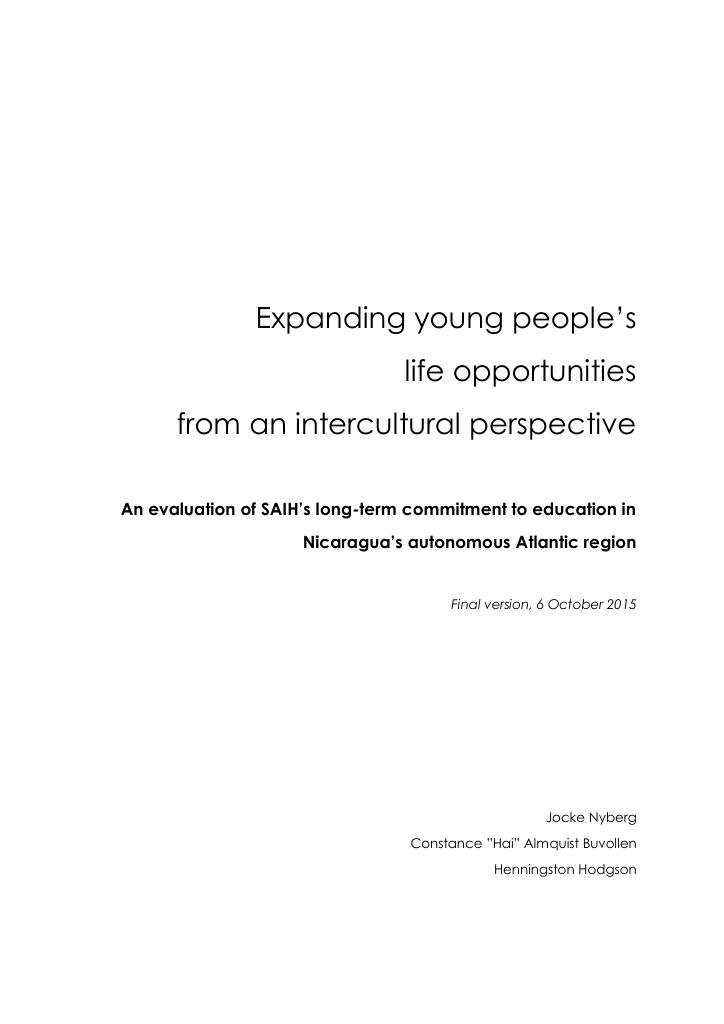 Forsiden av dokumentet Expanding young people’s life opportunities from an intercultural perspective