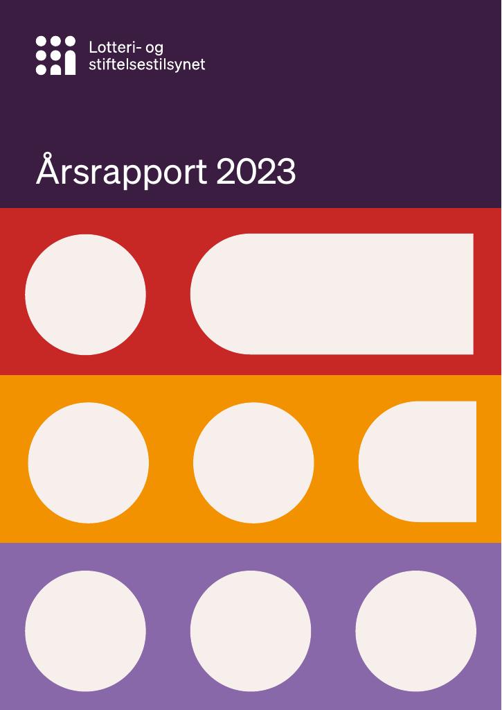 Forsiden av dokumentet Årsrapport Lotteri- og stiftelsestilsynet 2023 og Riksrevisjonens beretning 2023 (.pdf)
