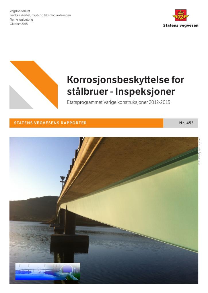 Forsiden av dokumentet Korrosjonsbeskyttelse for stålbruer - Inspeksjoner