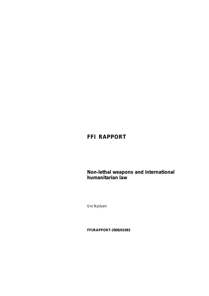 Forsiden av dokumentet Non-lethal weapons and international humanitarian law