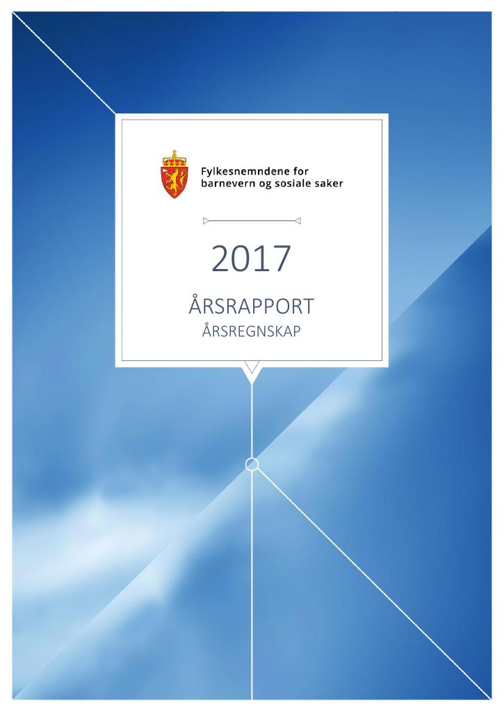 Forsiden av dokumentet Årsrapport Fylkesnemndene for barnevern og sosiale saker 2017