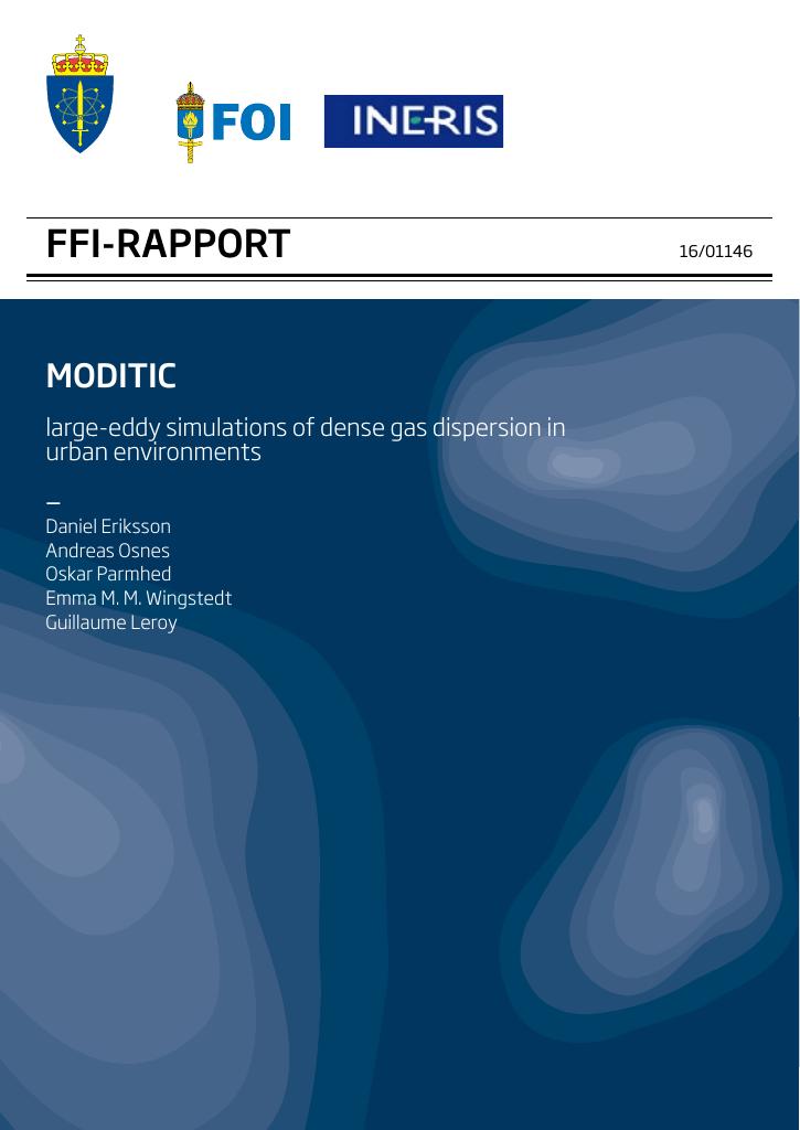 Forsiden av dokumentet MODITIC - large-eddy simulations of dense gas dispersion in urban environments