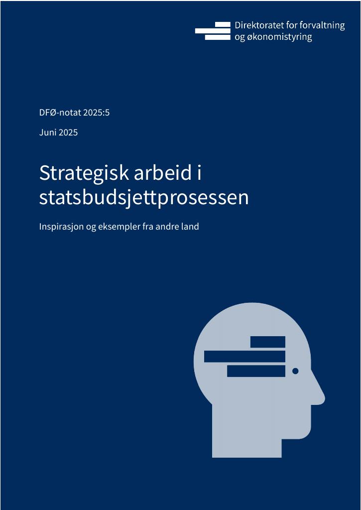 Forsiden av dokumentet Strategisk arbeid i statsbudsjettprosessen