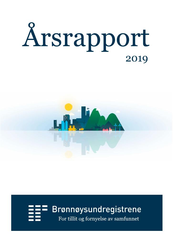 Forsiden av dokumentet Årsrapport Brønnøysundregistrene 2019