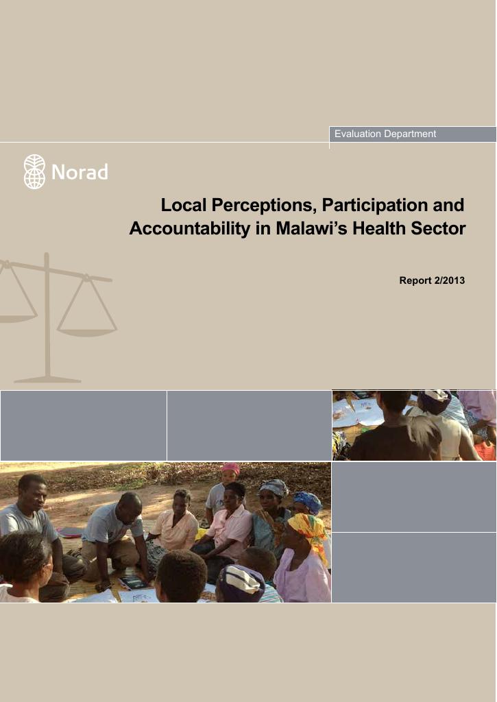 Forsiden av dokumentet Local Perceptions, Participation and Accountibility in Malawi's Health Sector