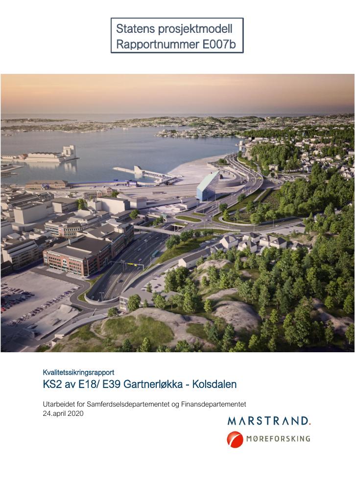 Forsiden av dokumentet E18/E39 Gartnerløkka-Kolsdalen