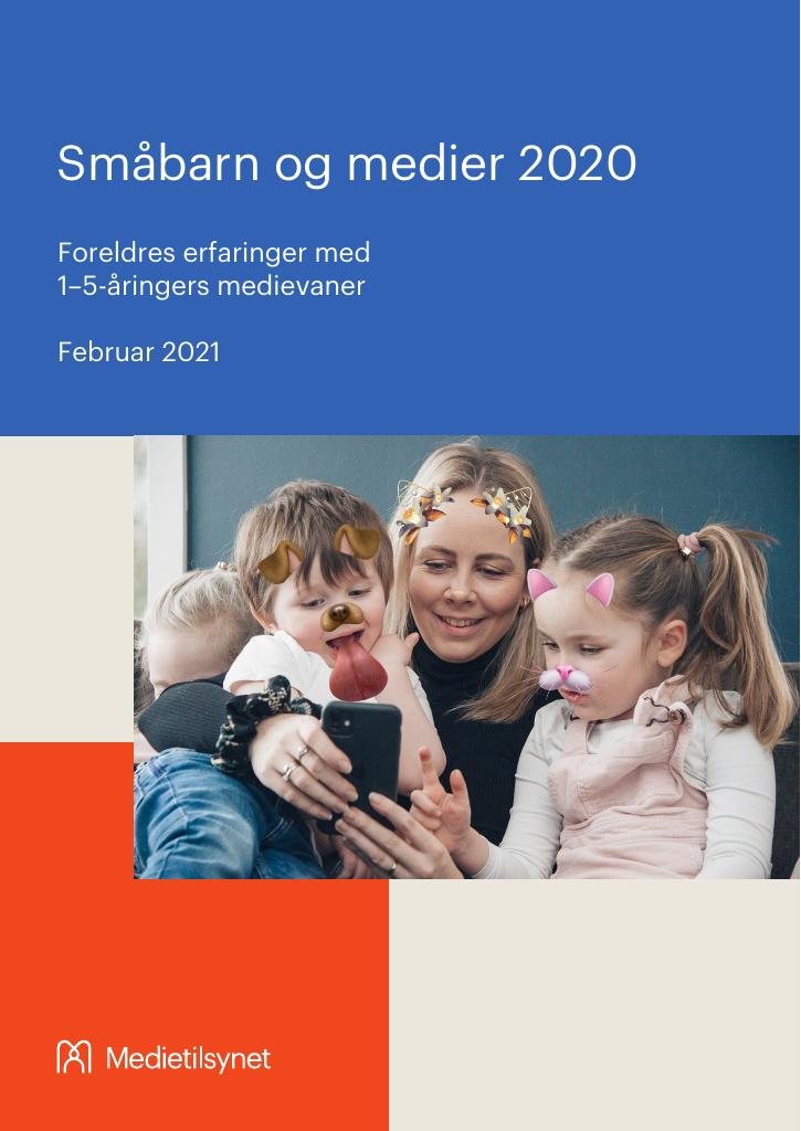 Forsiden av dokumentet Småbarn og medier 2020