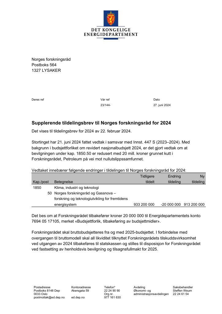 Forsiden av dokumentet Supplerende 2 2024