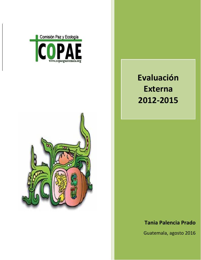 Forsiden av dokumentet Evaluación Externa 2012-2015