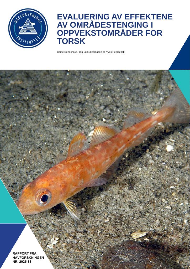 Forsiden av dokumentet Evaluering av effektene av områdestenging i oppvekstområder for torsk
