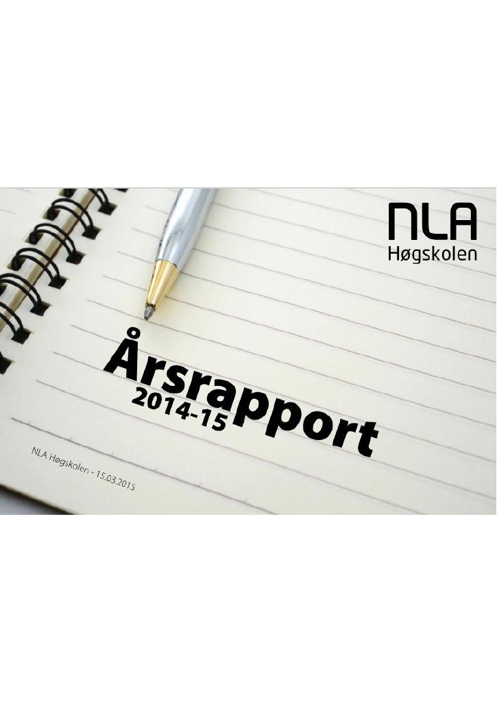 Forsiden av dokumentet Årsrapport NLA Høgskolen 2014