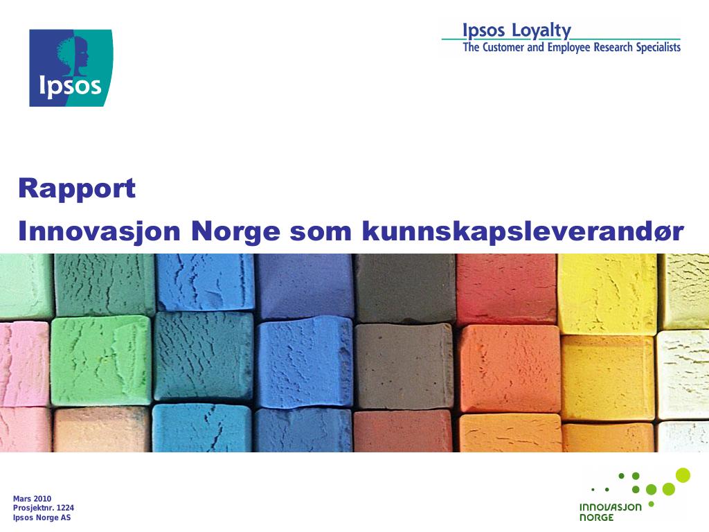 Forsiden av dokumentet Innovasjon Norge som kunnskapsaktør