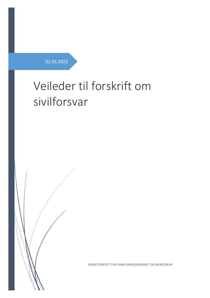 Forsiden av dokumentet Veileder til forskrift om sivilforsvar