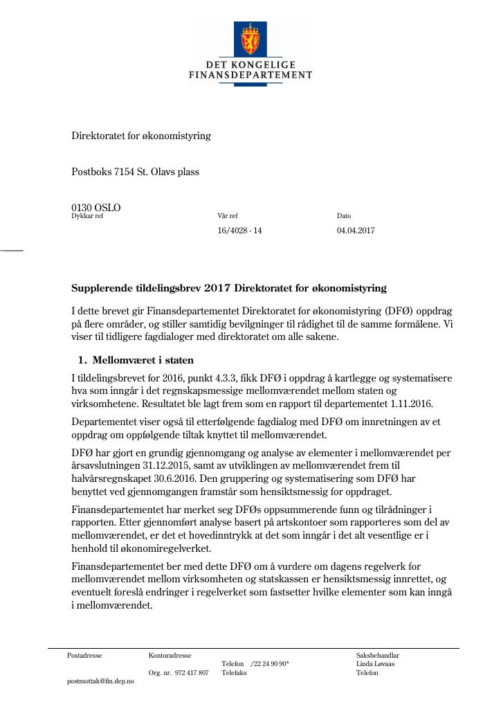 Forsiden av dokumentet supplerende april (pdf)