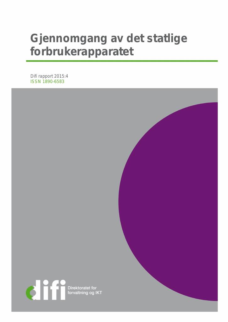 Forsiden av dokumentet Gjennomgang av det statlige forbrukerapparatet