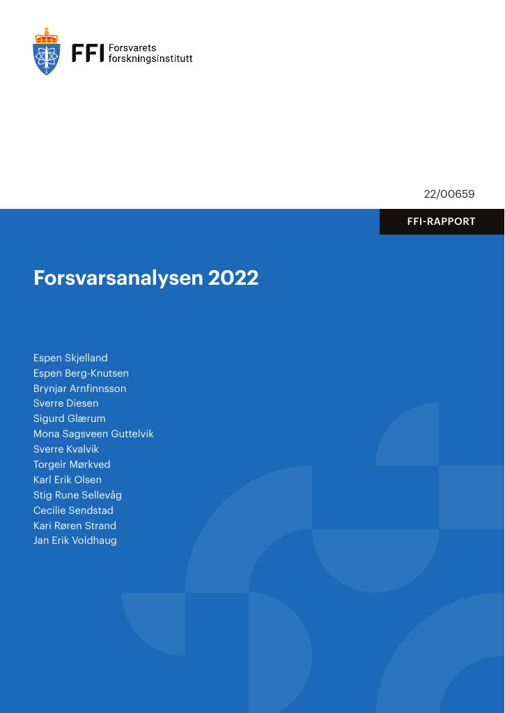 Forsiden av dokumentet Forsvarsanalysen 2022