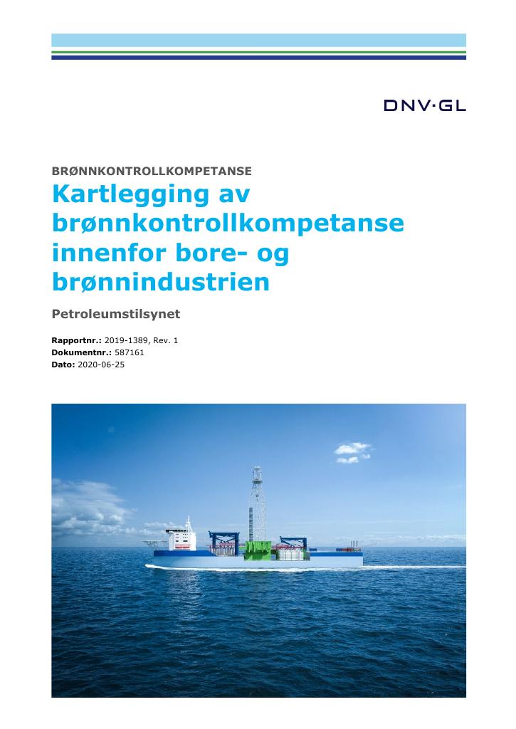 Forsiden av dokumentet Kartlegging av
brønnkontrollkompetanse
innenfor bore- og
brønnindustrien