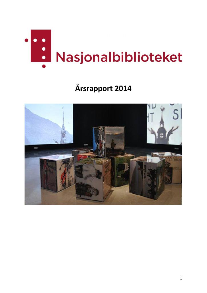 Forsiden av dokumentet Årsrapport Nasjonalbiblioteket 2014