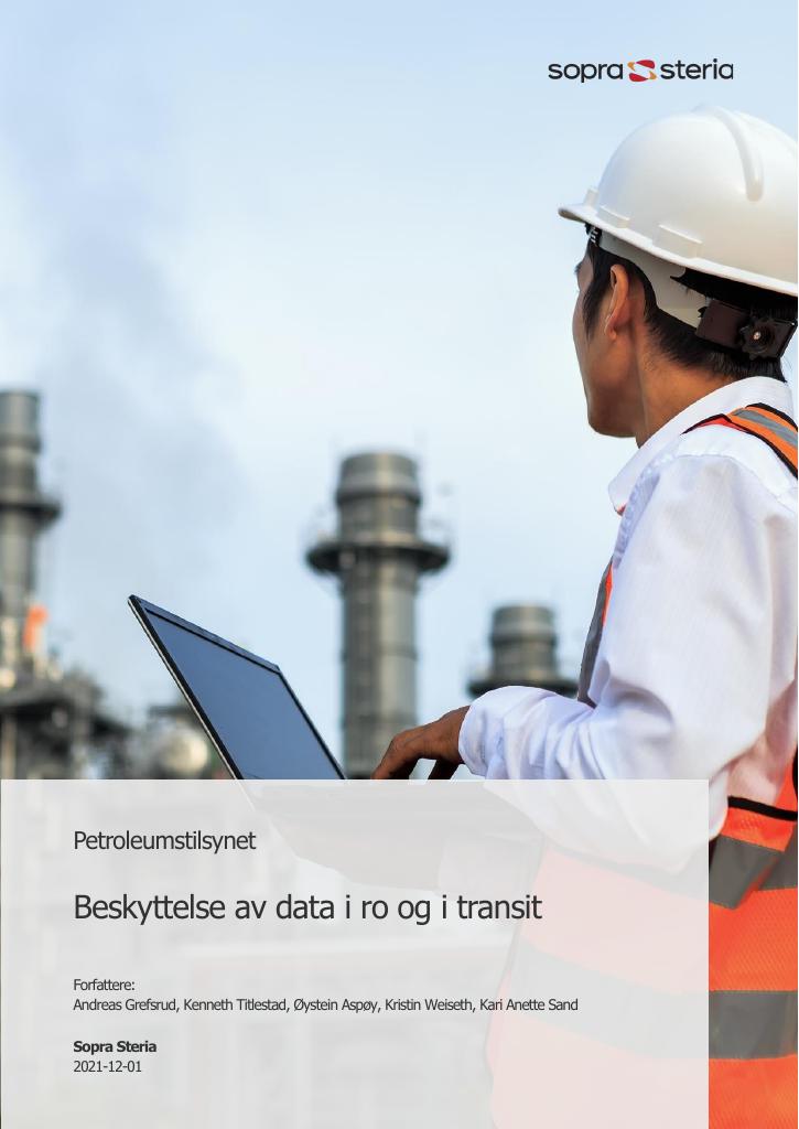Forsiden av dokumentet Beskyttelse av data i ro og i transit
