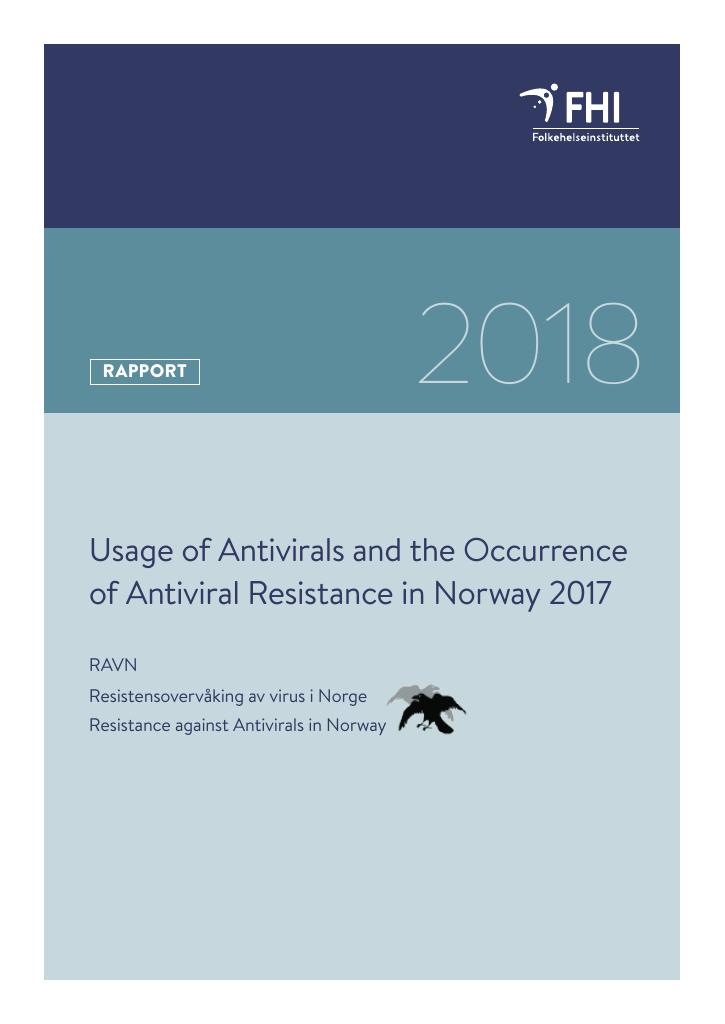 Forsiden av dokumentet Usage of Antivirals and the Occurrence of Antiviral Resistance in Norway 2017