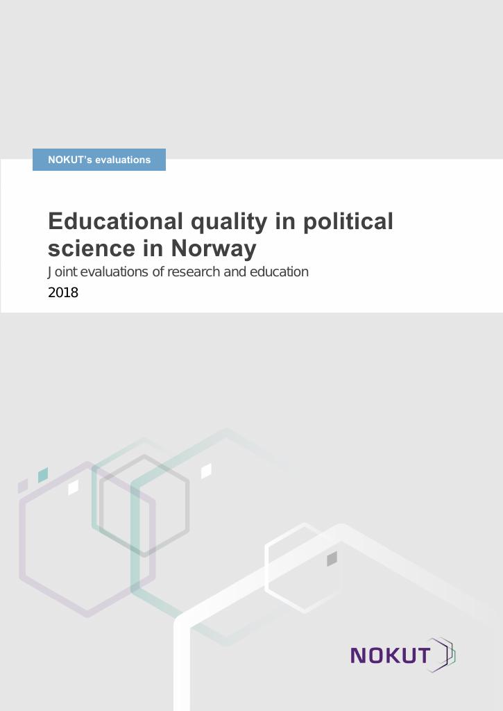 Forsiden av dokumentet Educational quality in political science in Norway