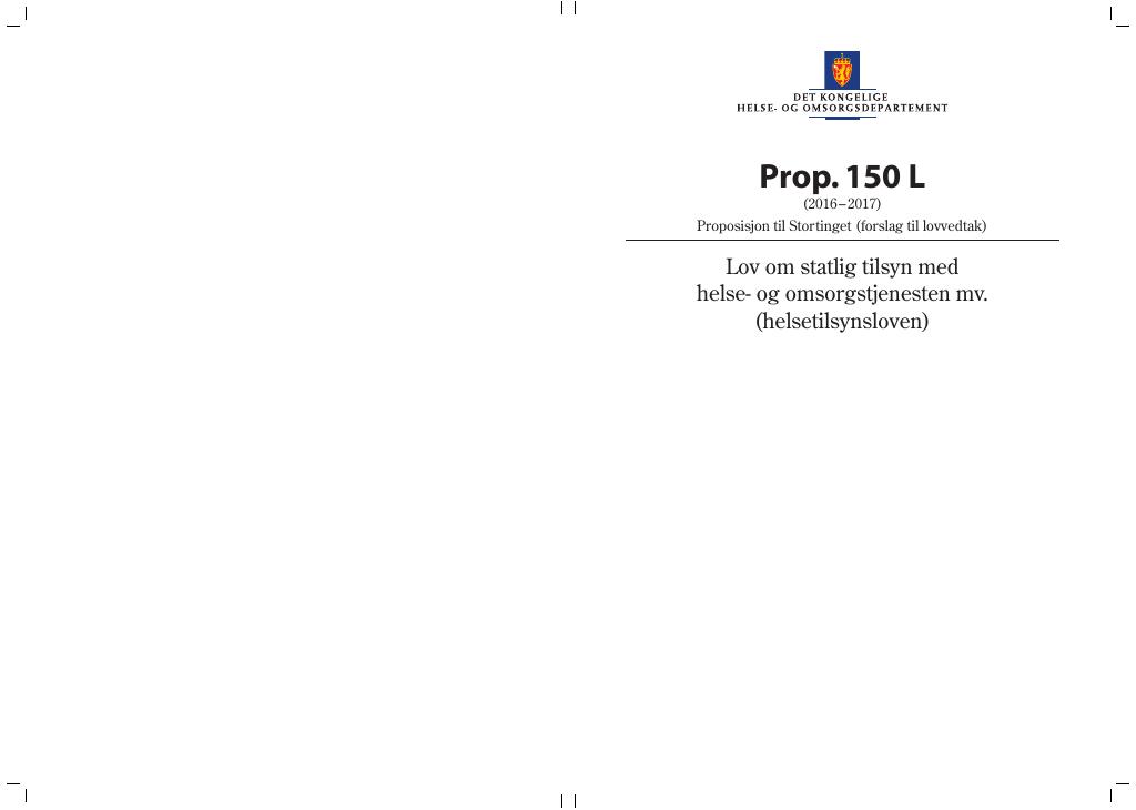 Forsiden av dokumentet Prop. 150 L (2016–2017)