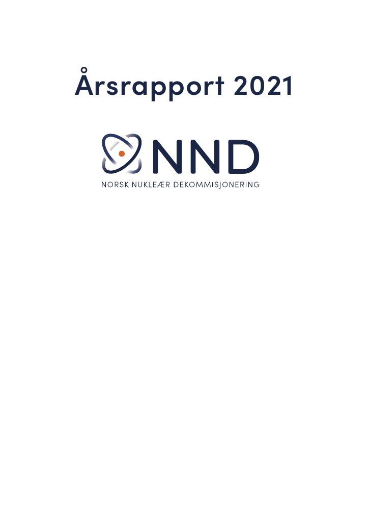 Forsiden av dokumentet Årsrapport Norsk nukleær dekommisjonering 2021
