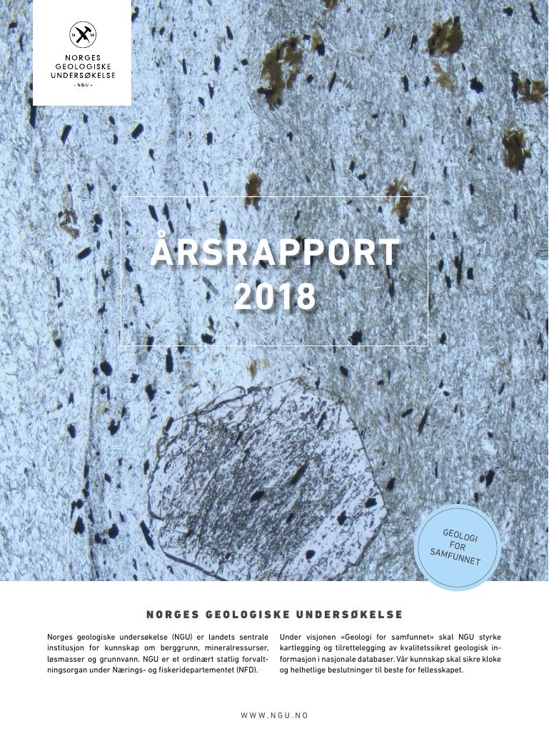 Forsiden av dokumentet Årsrapport Norges geologiske undersøkelse 2018